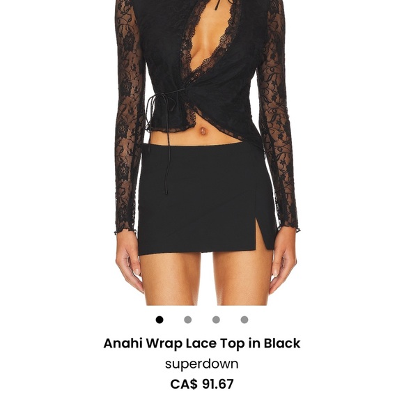 Anahi Wrap Lace Top in Black - Revolve - Picture 1 of 6